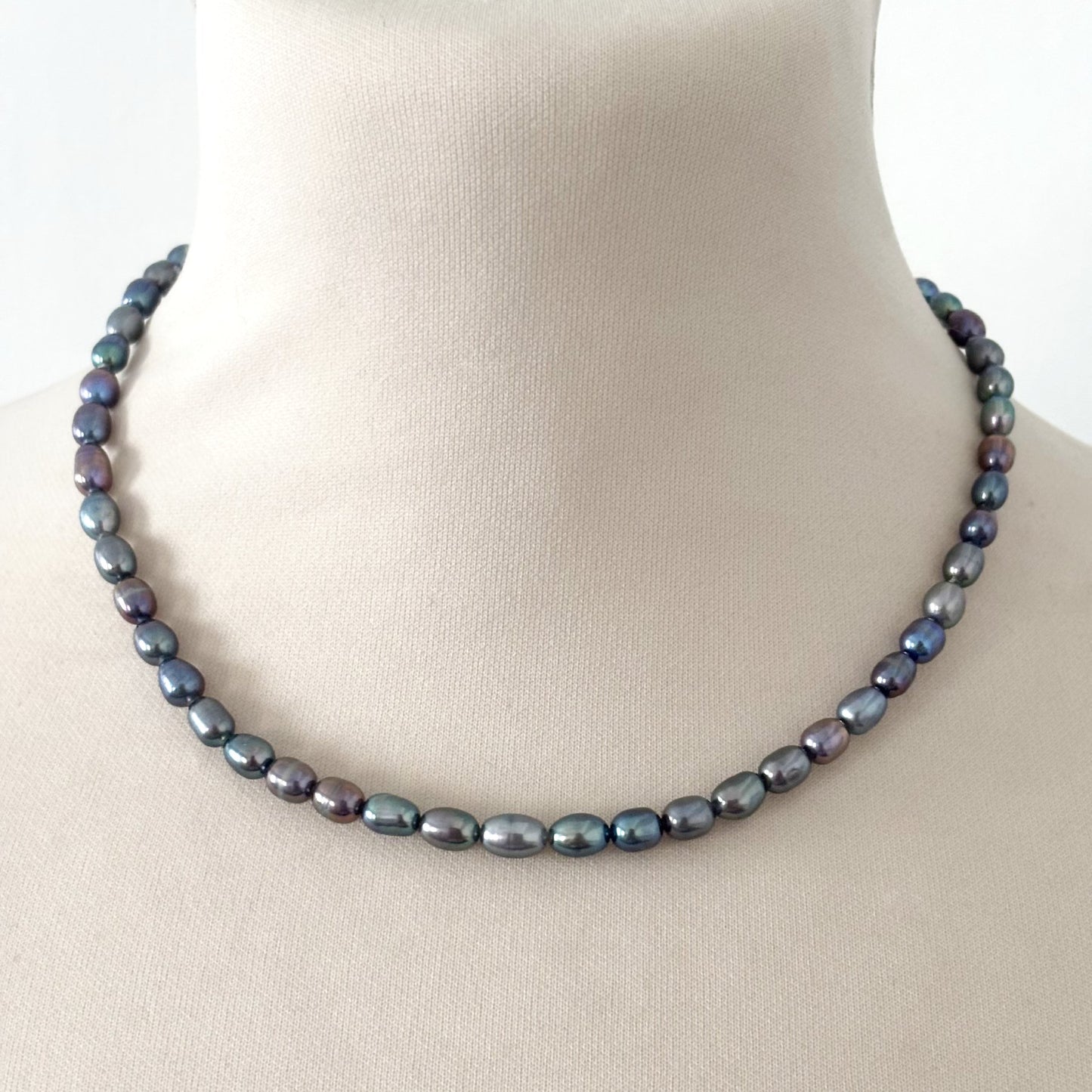 Collier Perle D'Eau Douce Teinté Acier Inoxydable
