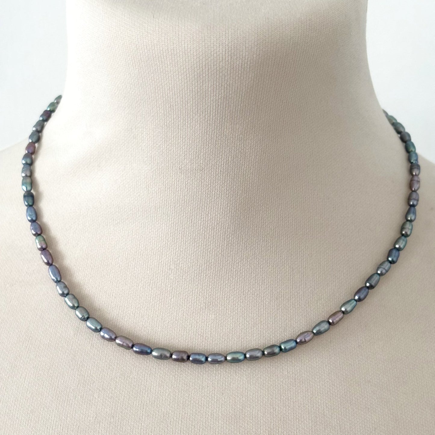 Collier Perle D'Eau Douce Teinté Acier Inoxydable