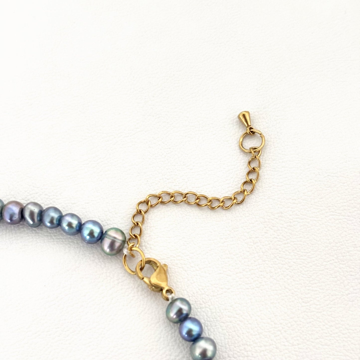 Collier Perle D'Eau Douce Baroque Teinté Acier Inoxydable