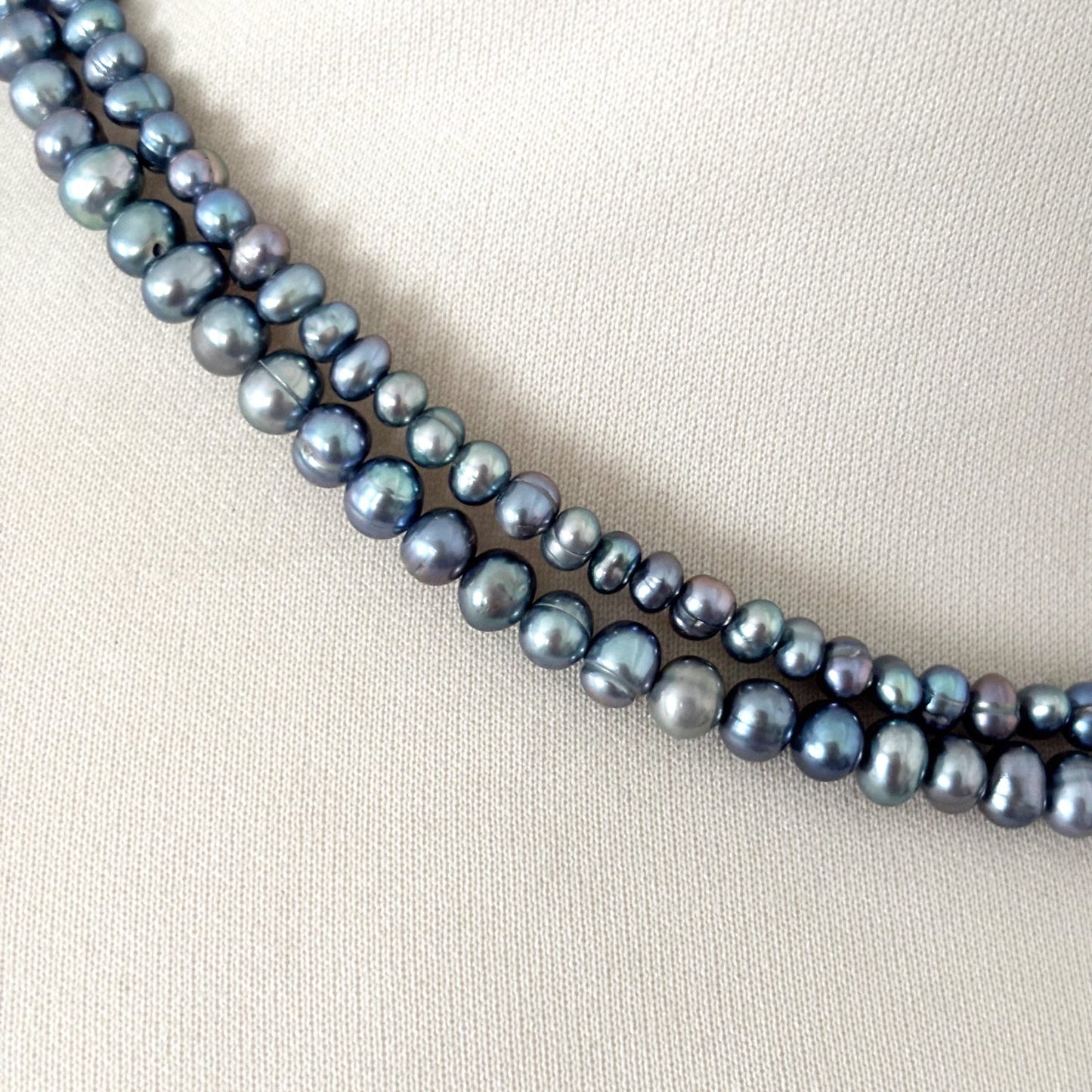 Collier Perle D'Eau Douce Baroque Teinté Acier Inoxydable