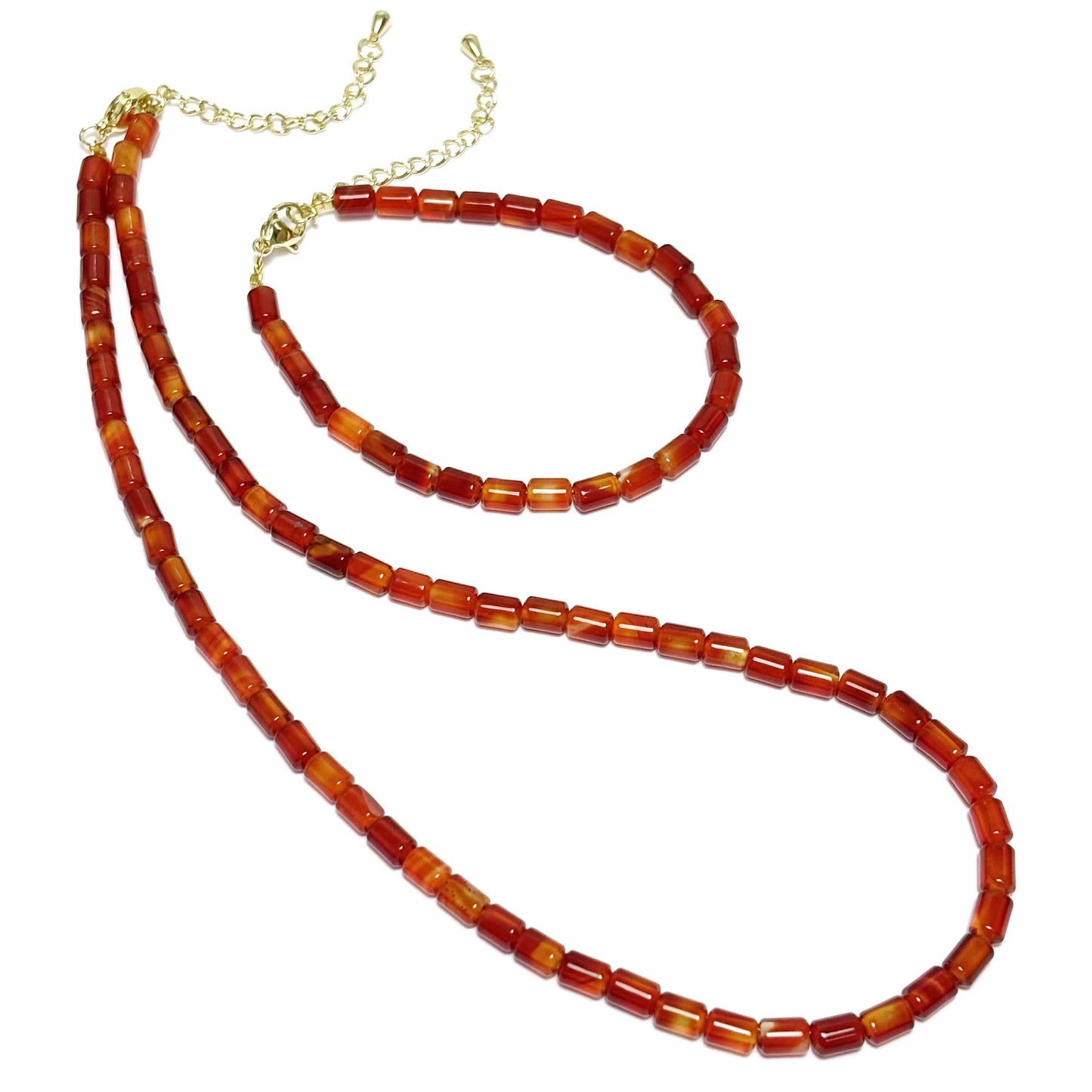 Collier Bracelet Pierre Naturelle Cornaline