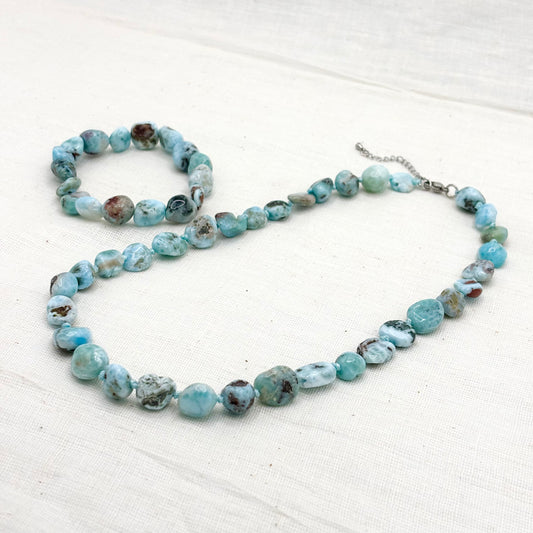 Collier Pierre Naturelle Larimar