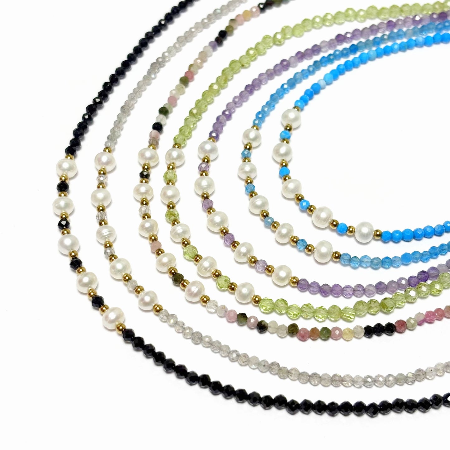 Collier Bracelet Pierre Naturelle Perle D'Eau Douce