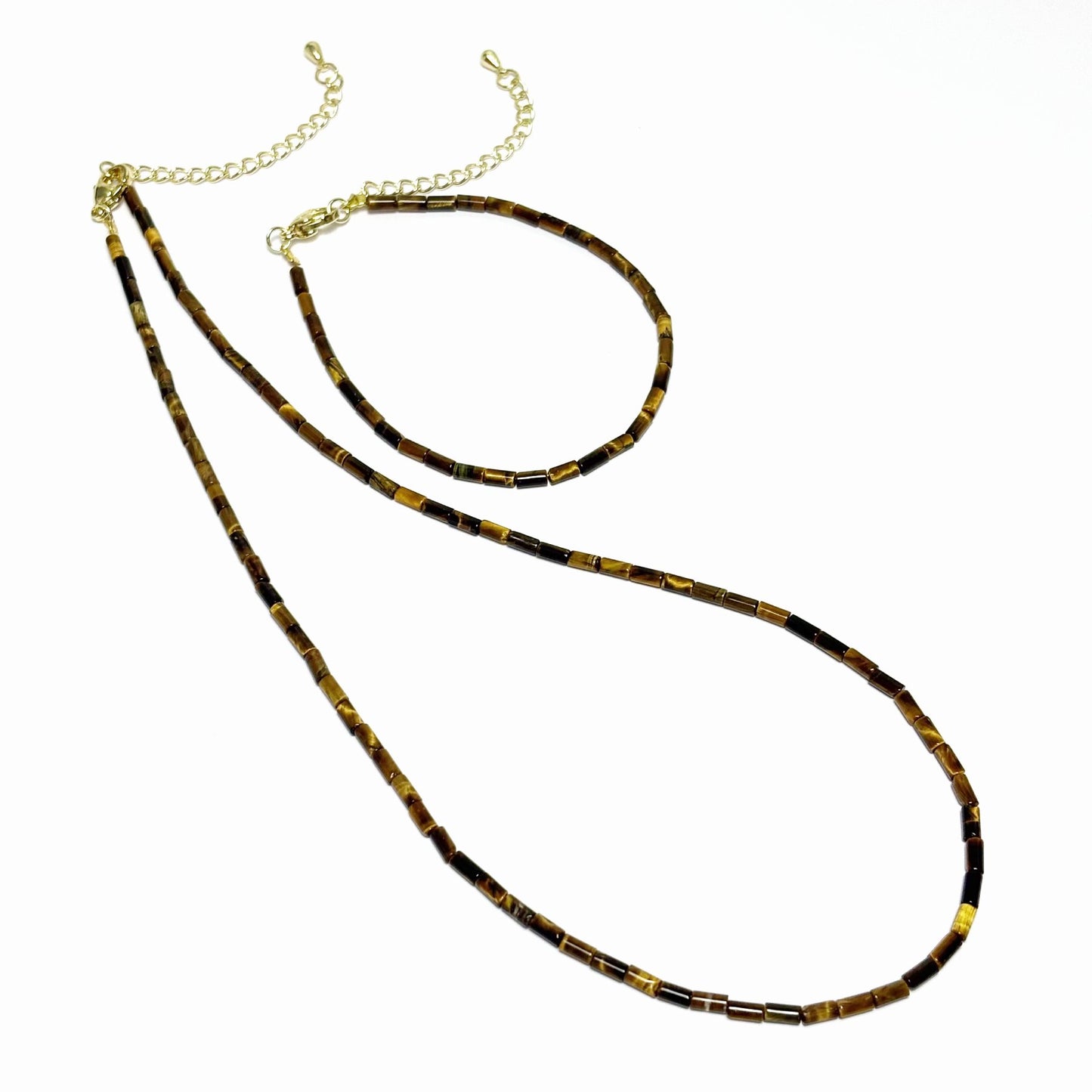 Collier Bracelet Pierre Naturelle Œil De Tigre