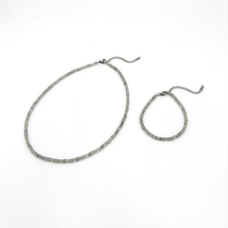 Bracelet Collier Pierre Naturelle Acier Inoxydable