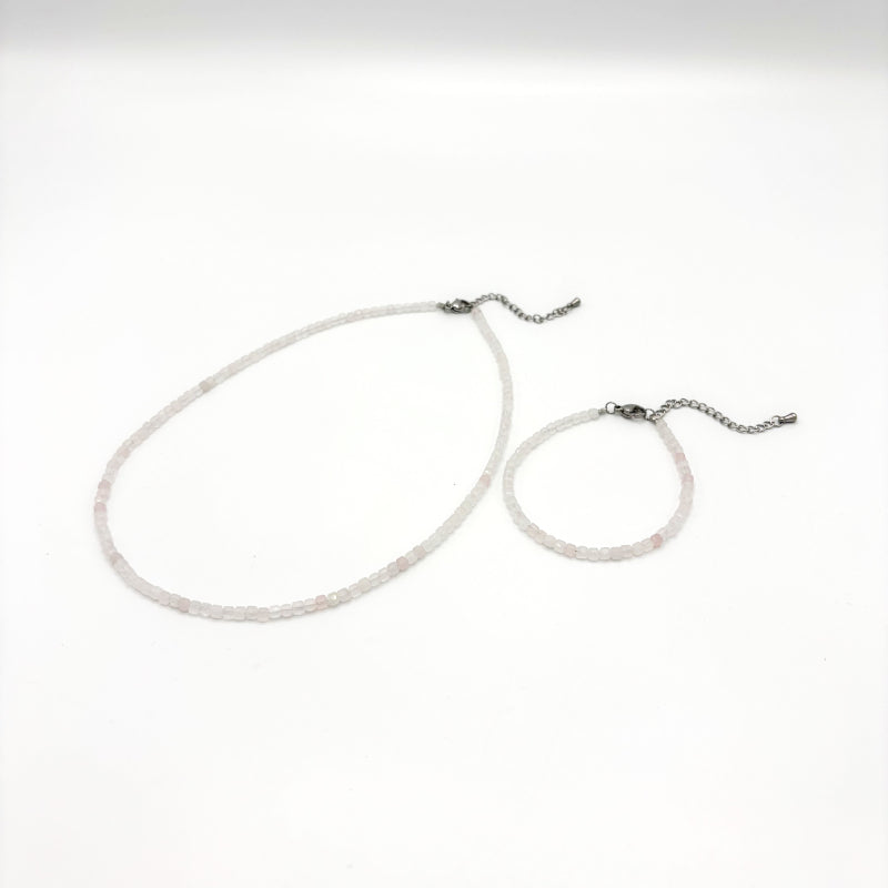 Bracelet Collier Pierre Naturelle Acier Inoxydable