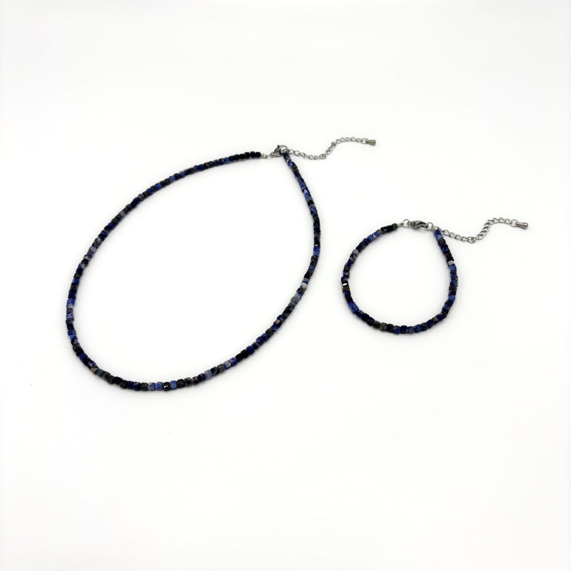 Bracelet Collier Pierre Naturelle Acier Inoxydable