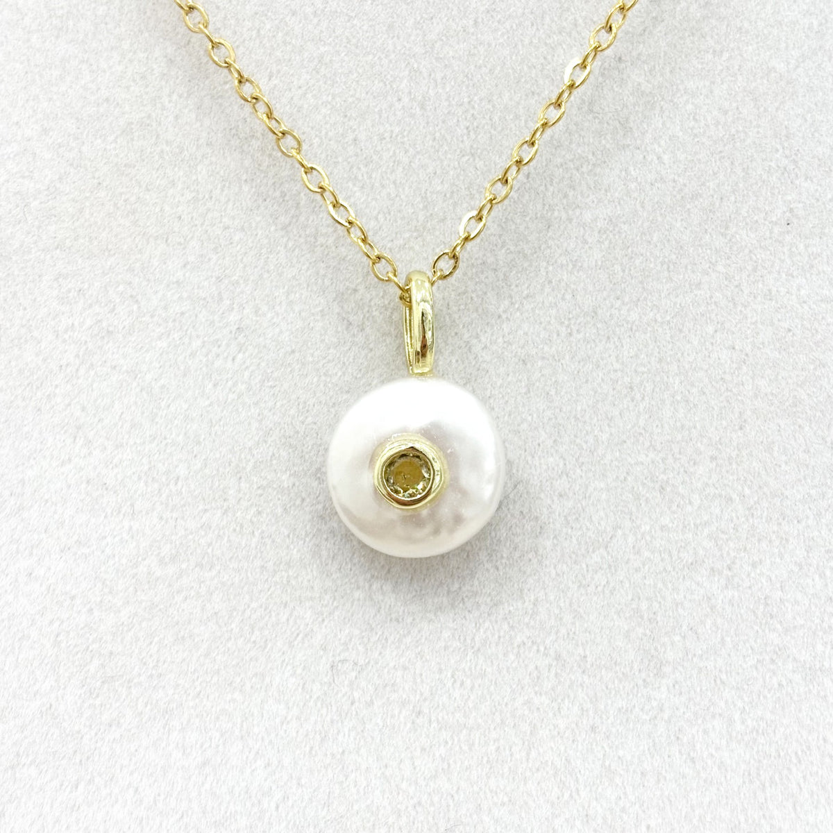 Pendentif Perle Verre Teinté Laiton