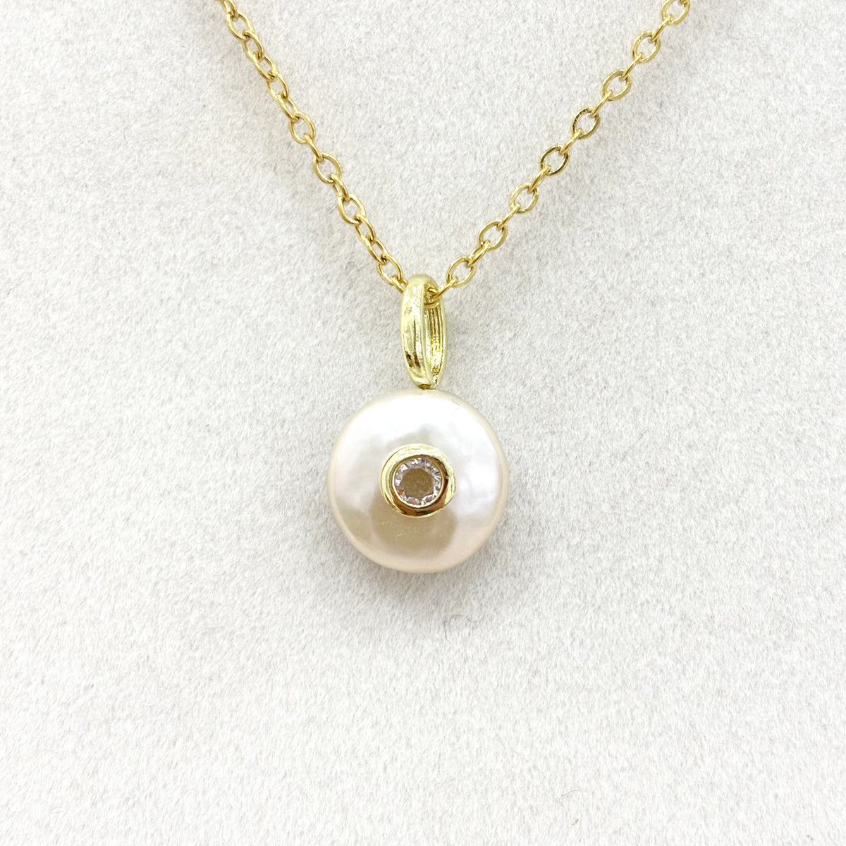 Pendentif Perle Verre Teinté Laiton