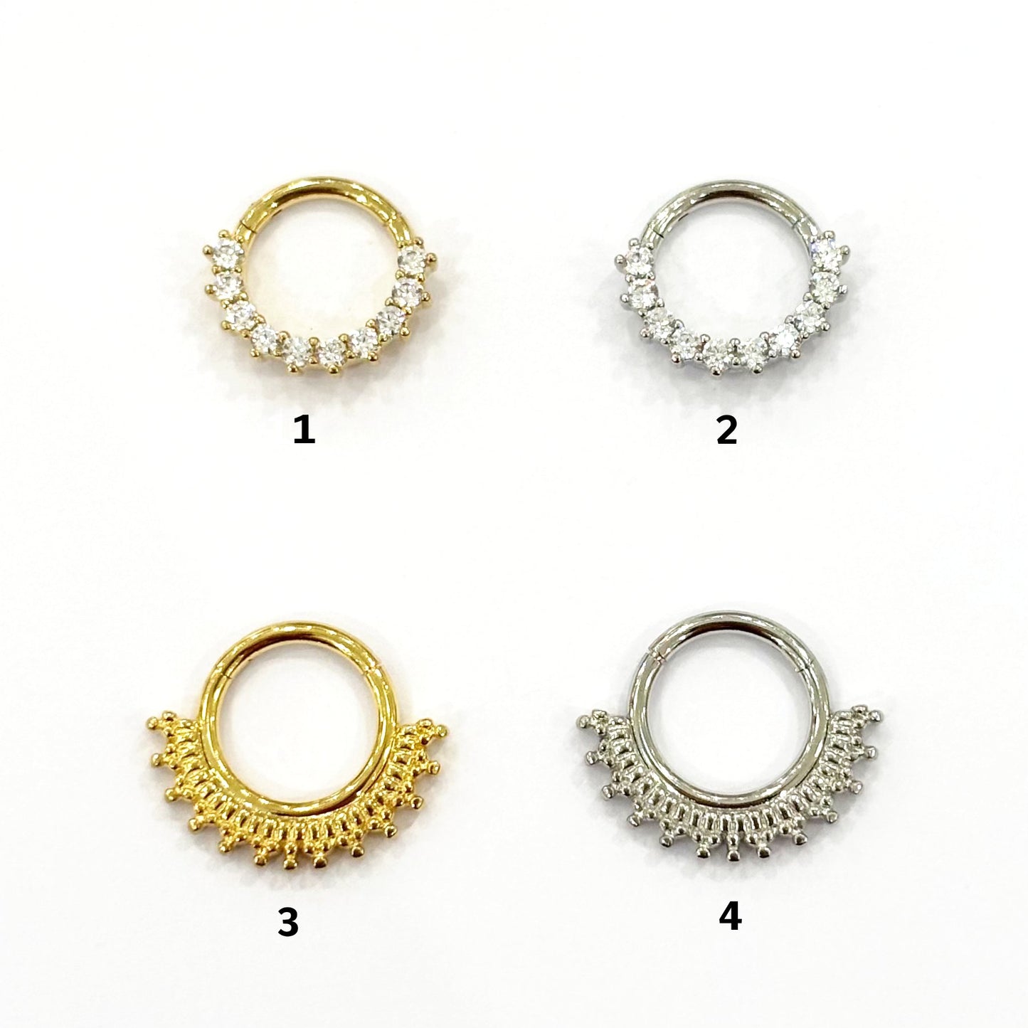 Piercing Nez Acier Inoxydable Doré Argenté /5 pcs