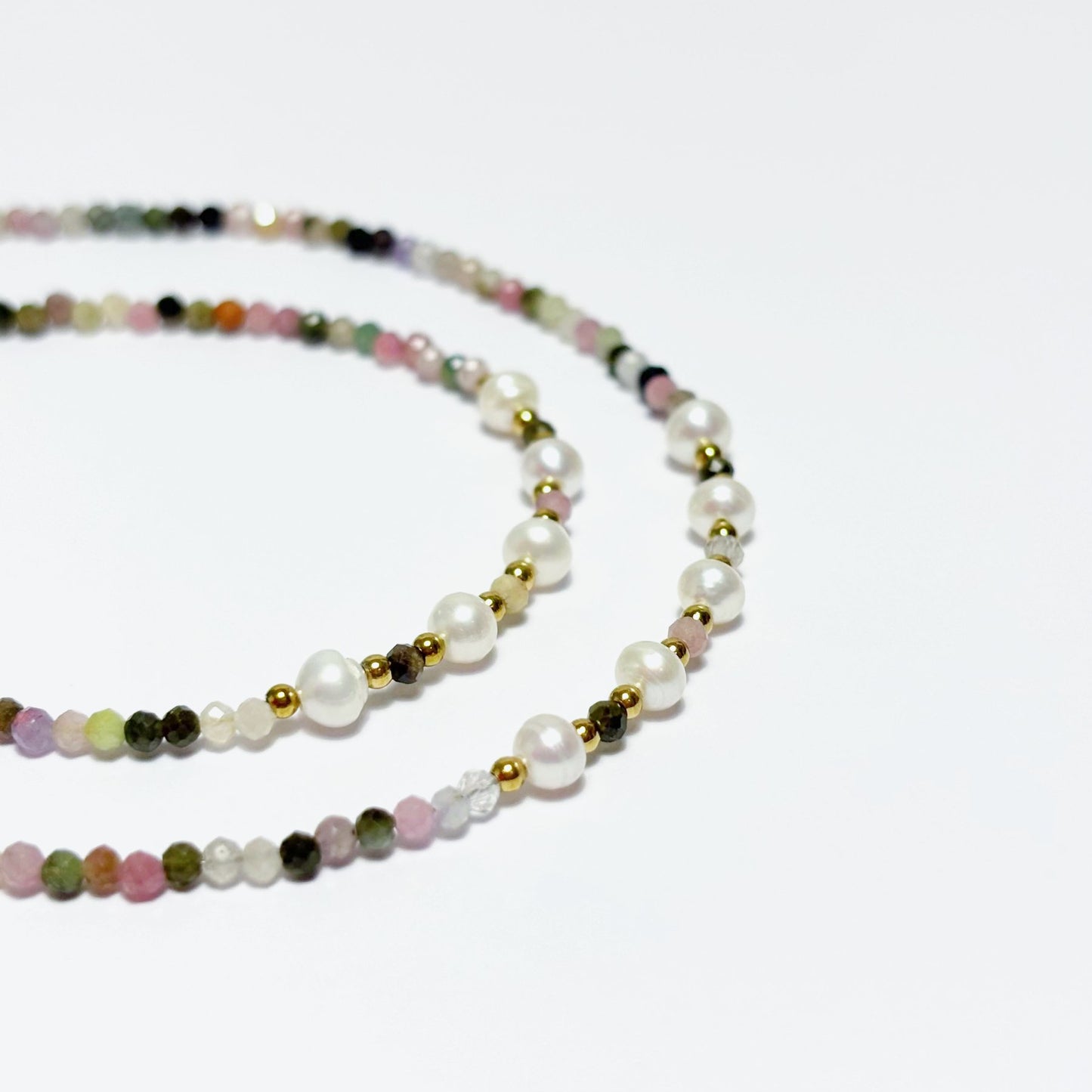 Collier Bracelet Pierre Naturelle Perle D'Eau Douce